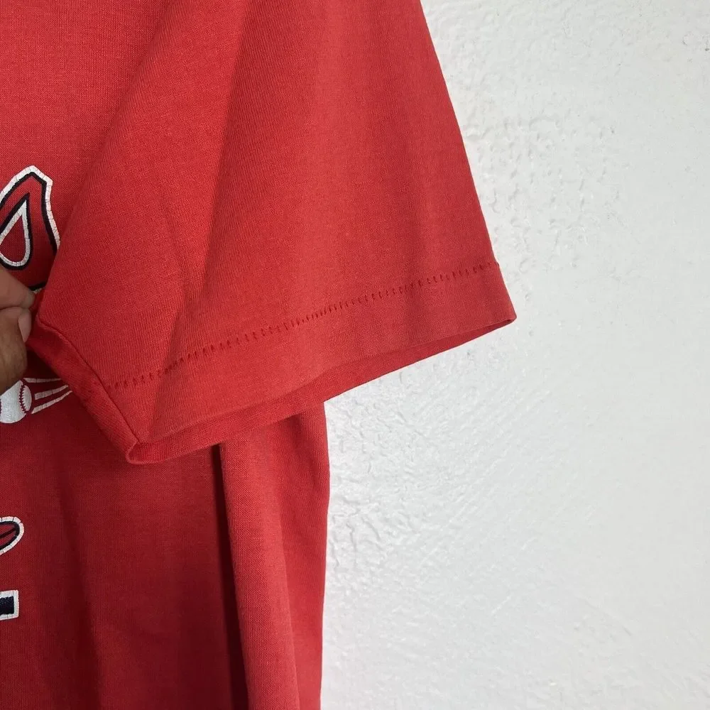 VTG St Louis Cardinals Graphic T-Shirt XL Red Single Stitch USA MLB‎ Baseball
